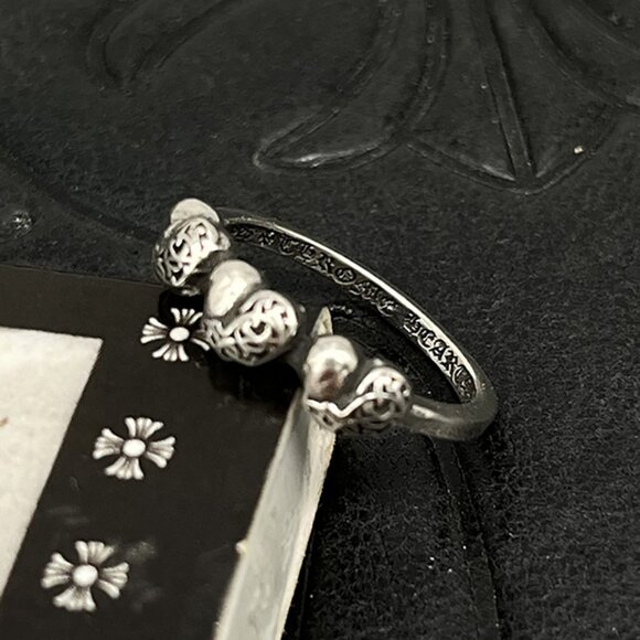 Chrome Hearts Carved Round Bead Ring - Picture 5 of 6